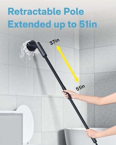 HOTO Electric Spin Scrubber with Long Handle and 6 Brush Heads