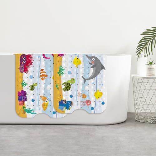 Yolife Kids Bath Mat Adventure 40x16in Suction-Cool Design for toddlers