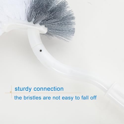 Curved Toilet Brush with Holder for Deep_cleaning Under the Rim
