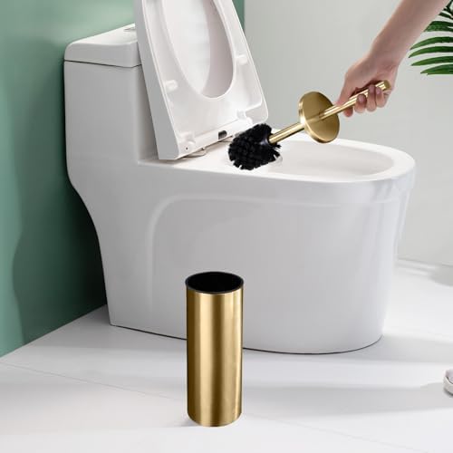 Sturdy Gold Toilet Brush Set