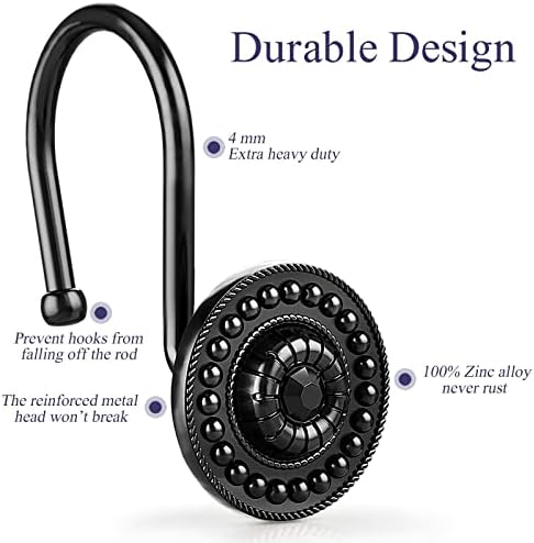 12 strongly rust-resistant oval shower hooks perfect for your bathroom