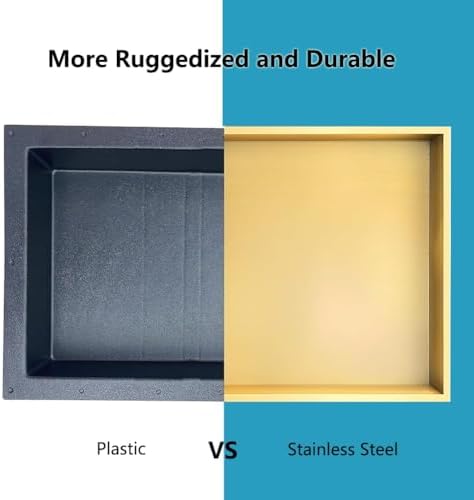 Gold-Trimmed Stainless Steel Shower Organizer