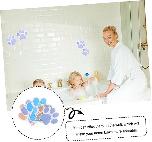 Ciieeo Adorable Cartoon Dog Footprint Bath Sticker Set
