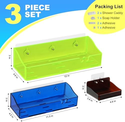 Blind Box 3-Piece Acrylic Shower Shelves