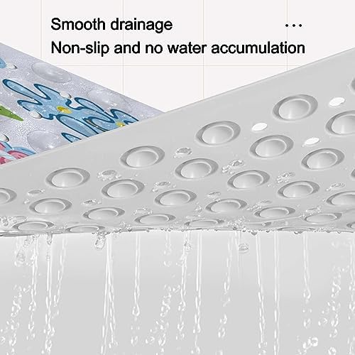 KINUUIS Cartoon Bathtub Mat for Kids 40x16 Inch Non Slip