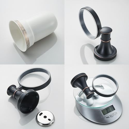 Black Oil Rubble Bronze Bathroom Toilet Brush Set
