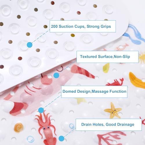 Topotdor Baby Bath Mat with Sea Animal Design