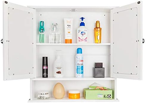 Guangshuohui bathroom medicine cabinet wall mount shelf with mirror and storage