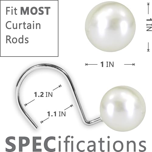 Intimate Pearl-Enhanced White Shower Curtain Hangers