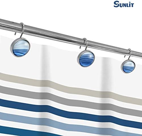 Sunlit Gradient Blue Decorative Shower Curtain Hooks 12 Pack