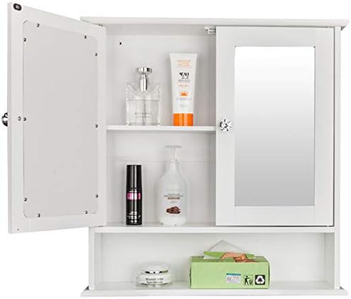 Guangshuohui bathroom medicine cabinet wall mount shelf with mirror and storage