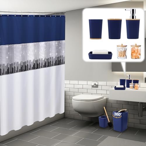 Navy Blue Bathroom Set Luxurious Accessories for Your Space