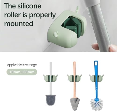 Toilet Brush Holder 2Pcs - Green Wall Mount Clorox Compatible
