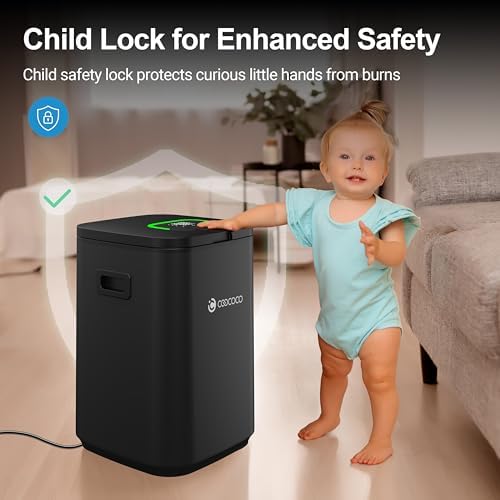 Big Towel Warmer ChildSafe 24H Delay Timer Black ABS LED Display