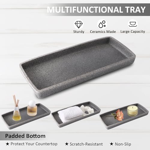 Gray Resin 6 Piece Bathroom Set