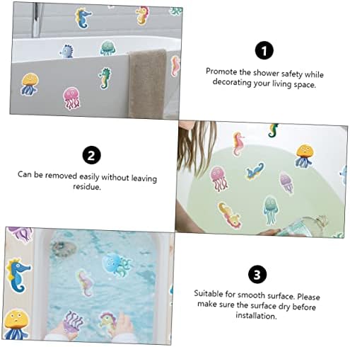 Ciieeo 10pcs Cartoon Bathtub Stickers for Bathroom Decoration