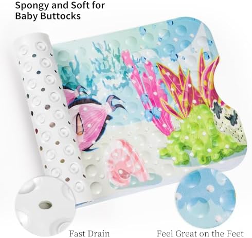 All Pride Baby Bath Mat with Suction Cups and Drain Holes
