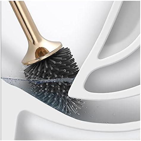 Wall-Mounted Toilet Brush with Gold Finish