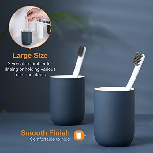Blue Ceramic Bathroom Accessory Set 4 Pieces