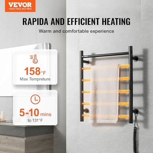 VEVOR 6BAR Stainless Steel Towel Warmer Rack