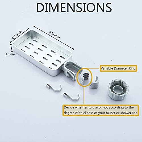 Hoinerus Kitchen Washing Sponge Storage Rack with 2 Hooks