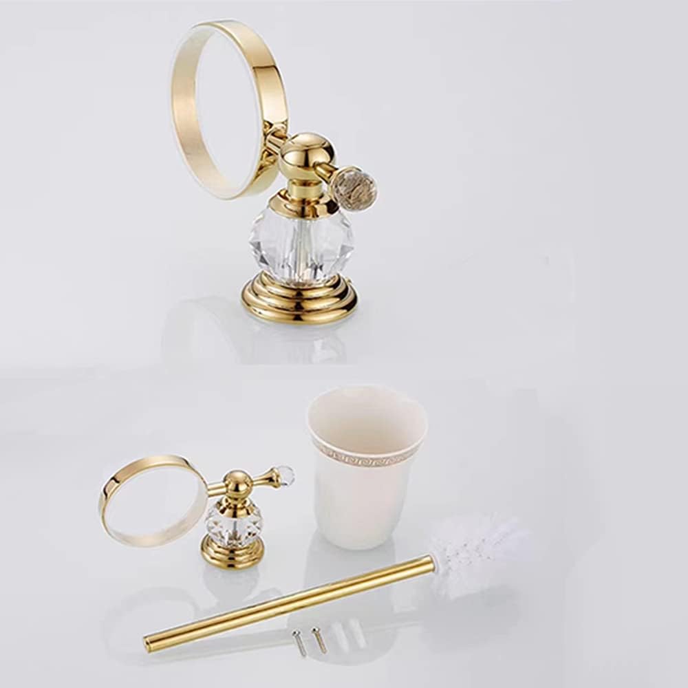 HSXJJ Gold Toilet Brush with_HOLDder Set - Removable Durable Space-Saving