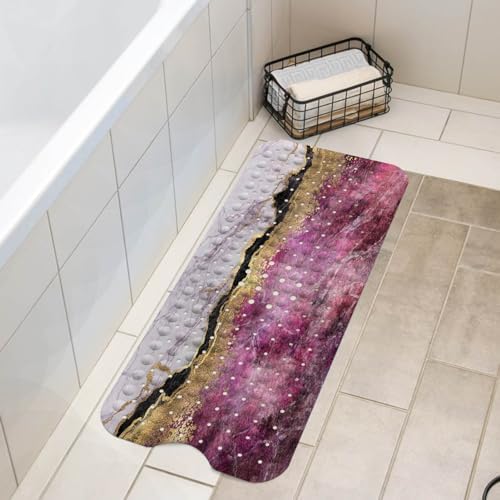 LNOND PinkGold Marble Bathtub Mat