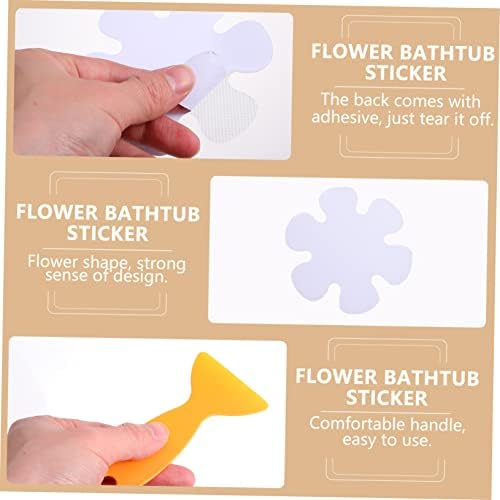 HOOTNEE Bathtub Mat Flower Design Non-Slip Peva Sticker