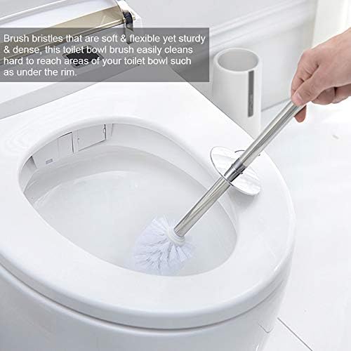 Gsycle Toilet Brush and Holder Set Stainless Steel Long Handle