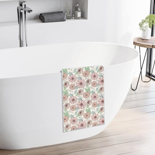COKHDHSquare Non-Slip Flower Shower Mat 48x24