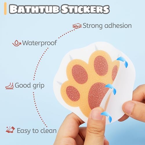 12PCS Cats Claw Non-Slip Bathtub Stickers