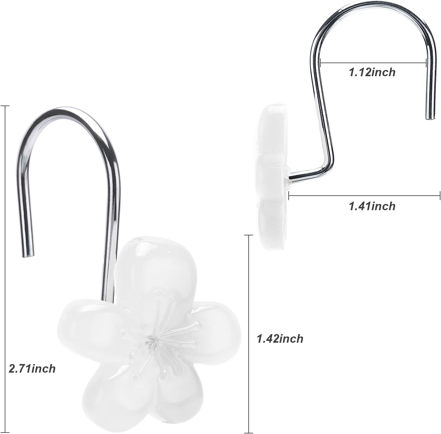Cute Flower Shower Curtain Hooks