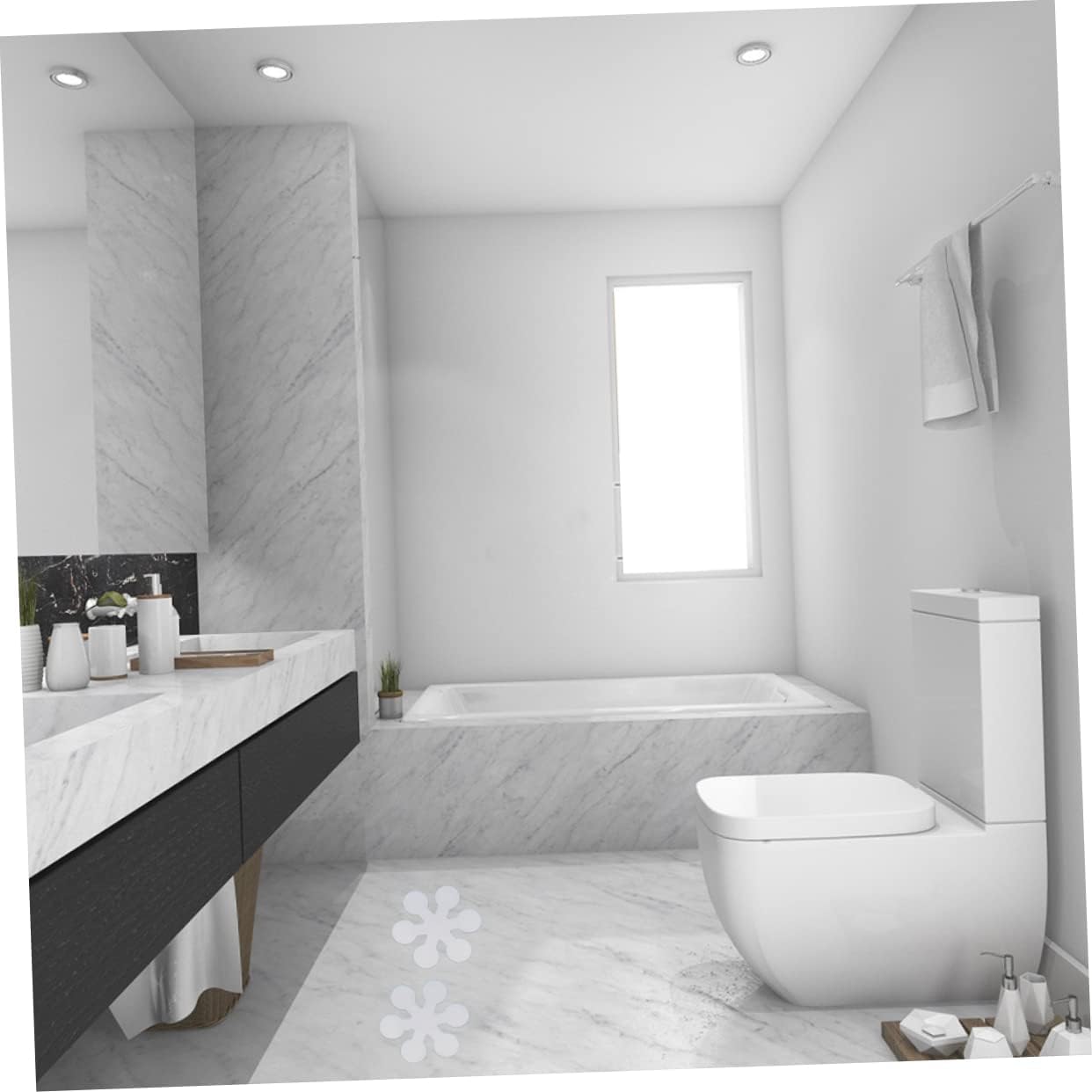 Bathtub Non-Slip Sticker Set - Snowflake Design - Easy Install Removable
