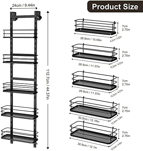 Adjustable 5 Tier Over the Door Shower Caddy