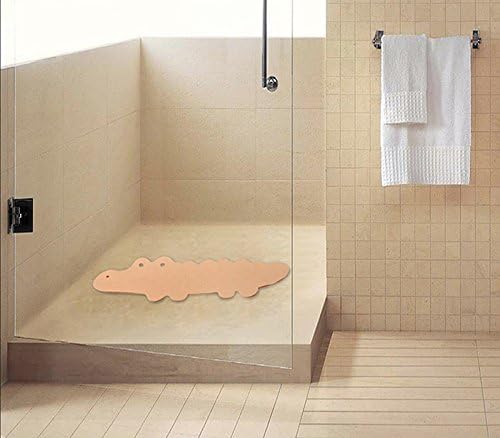 UKELER Non-Slip Baby Bath Mat with Massage Zones Green Crocodile 1