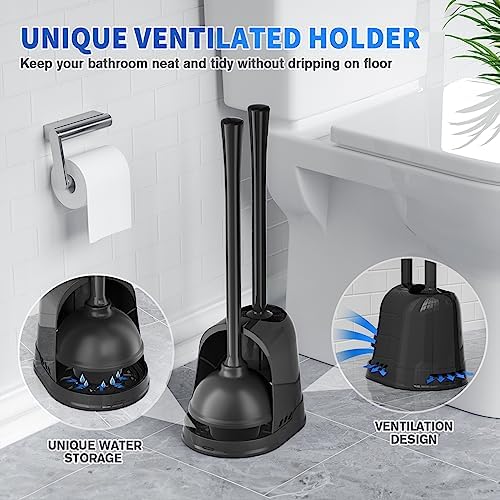 Toilet Plunger and Brush Set for Efficient 2-in-1 Cleaning
