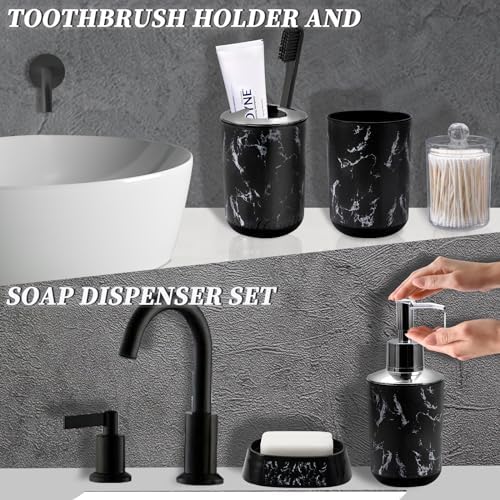 XLHOMO Black Marble Bathroom Accessories Set