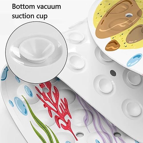 KINUUIS Cartoon Bathtub Mat for Kids 40x16 Inch Non Slip