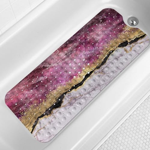 LNOND PinkGold Marble Bathtub Mat