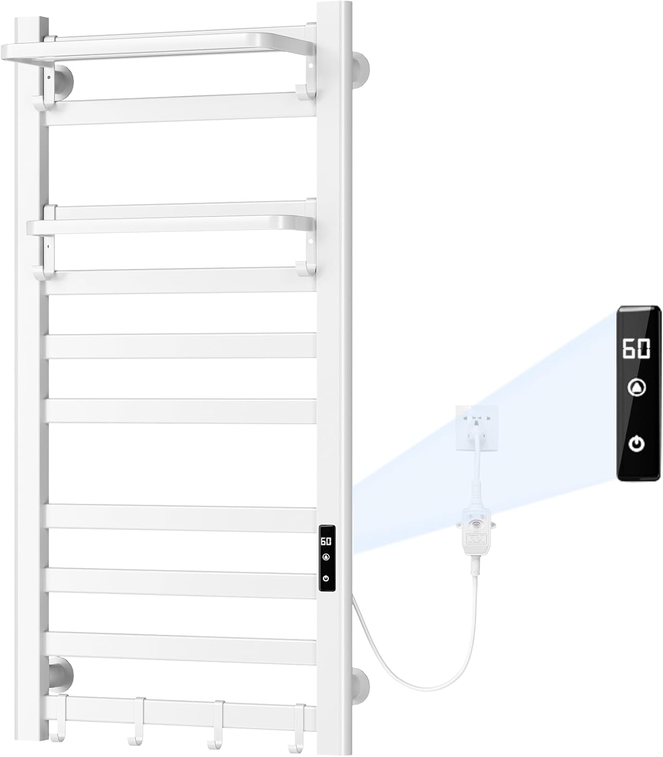 Electric Towel Warmer with Timer and Top Shelf