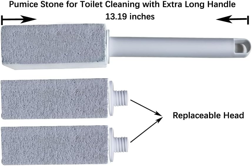 Kinla Long-Handled Toilet Pumice Stone Brush Set