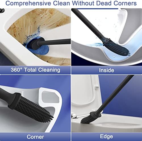 Micacorn Toilet Brush Set - TPR Bristles Wall Mounted Space-saving