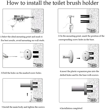 HSXJJ Gold Toilet Brush with_HOLDder Set - Removable Durable Space-Saving