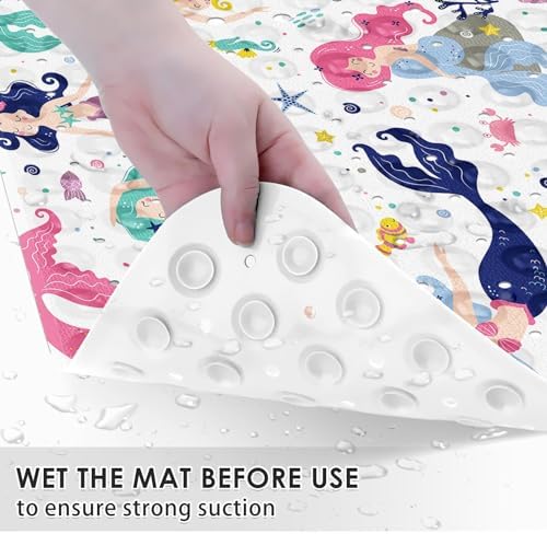Culudea Cute Kids Sea Bathtub Mat Mermaid Nautical Non-Slip
