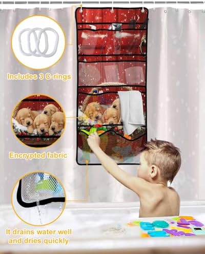 Stylish Mesh Shower Organizer with 10 Pockets for Perfect Storage