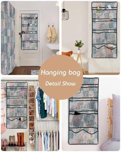 ZFUNCING Mesh Shower Curtain Organizer Set for the Bathroom