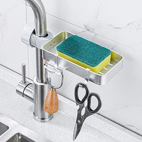 Hoinerus Kitchen Washing Sponge Storage Rack with 2 Hooks