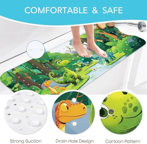 SHUCHING Dinosaur Bath Mat 40X16 Inch Non Slip