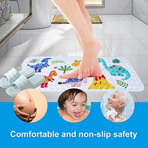 GDV Baby Bath Mat 40x16 Inch Non Slip Dinosaur