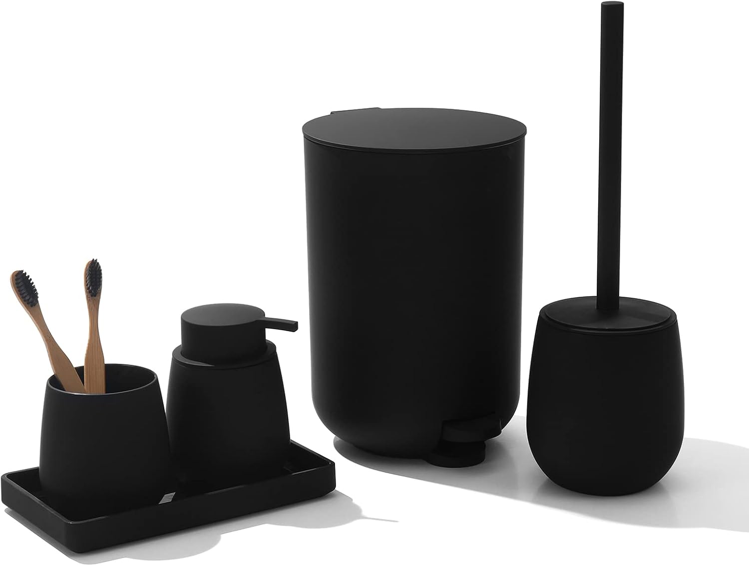 Compact Black Bathroom Accessories Set for Organization